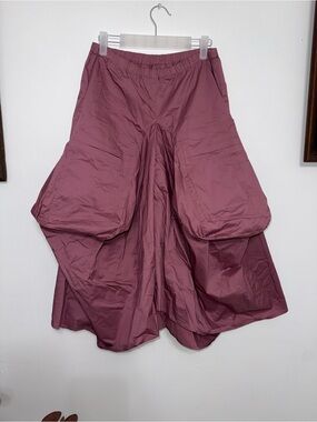 Women's Midi Skirt in Mauve Pink with Utility Pockets